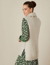 Cowl Neck Sleeveless Sweater, Natural (NEUTRAL), large