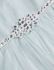 Sky Embellished Pleated Party Dress, Green (SAGE), large