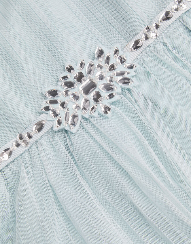 Sky Embellished Pleated Party Dress, Green (SAGE), large