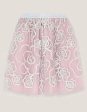 Rose Tinsel Tulle Skirt, Pink (PINK), large