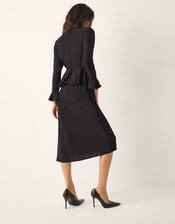 Willow Statement Button Midi Dress, Black (BLACK), large