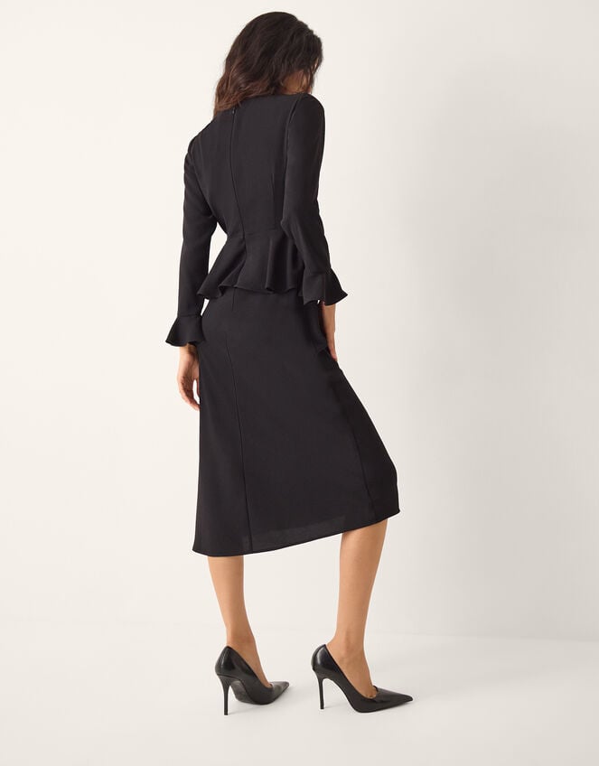 Willow Statement Button Midi Dress, Black (BLACK), large