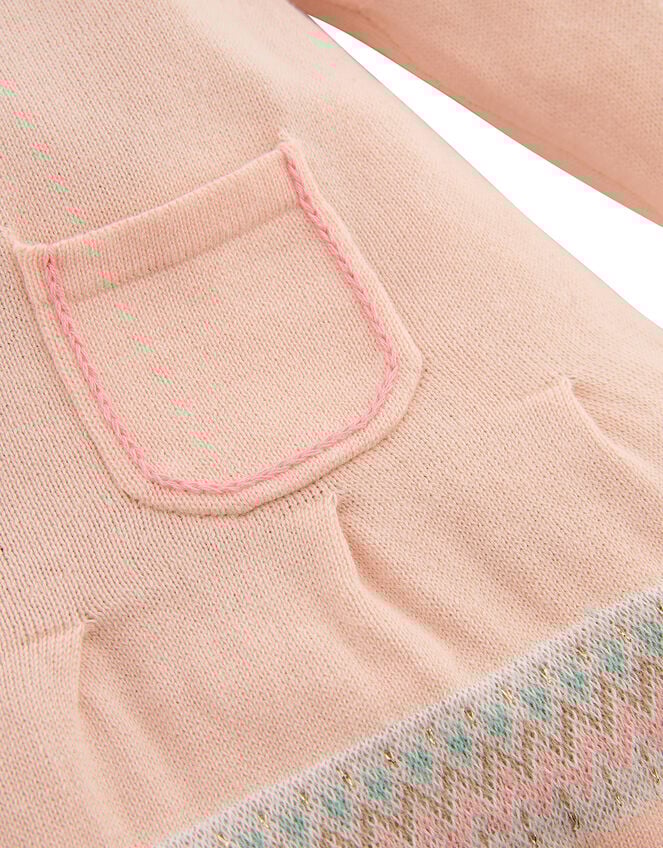 Newborn Baby Swan Knit Dress, Pink (PINK), large