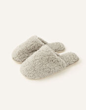 Fluffy Mule Slippers, Grey (GREY), large