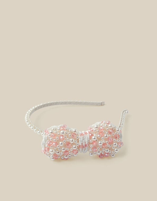 Beaded Bow Headband, , large