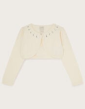 Maisie Diamante Trim Cardigan, Ivory (IVORY), large