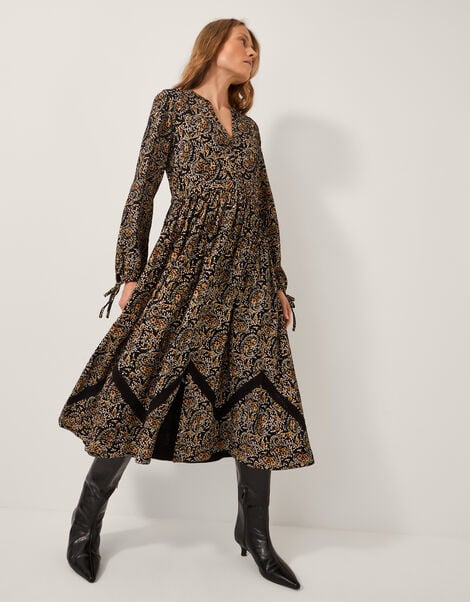 Mabel Floral Jersey Midi Dress, Blue (NAVY), large