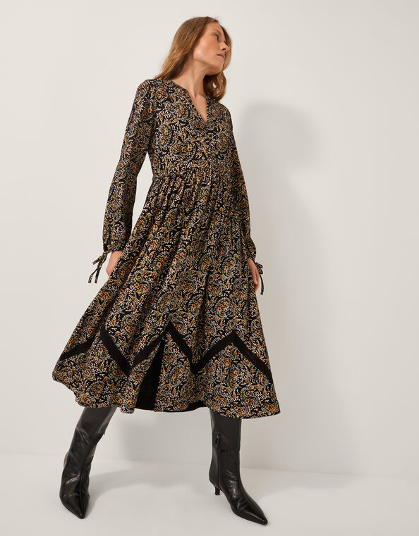 Mabel Floral Jersey Midi Dress, Blue (NAVY), large