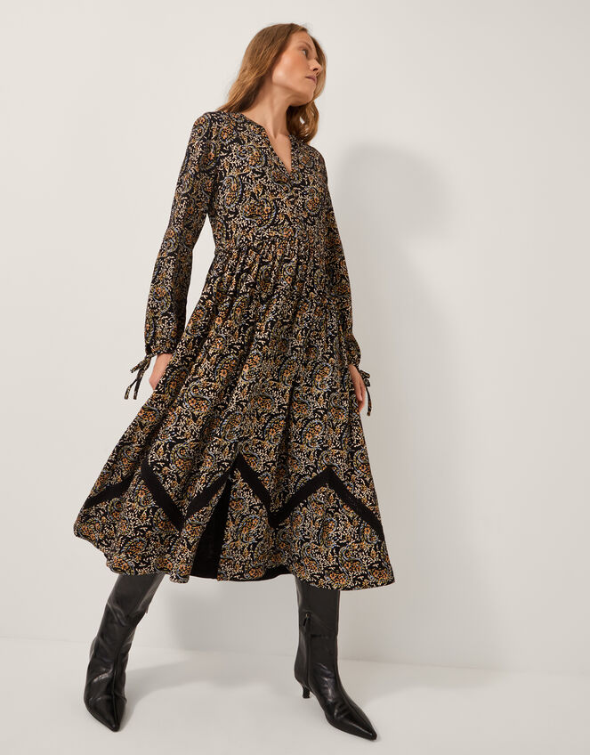 Mabel Floral Jersey Midi Dress, Blue (NAVY), large