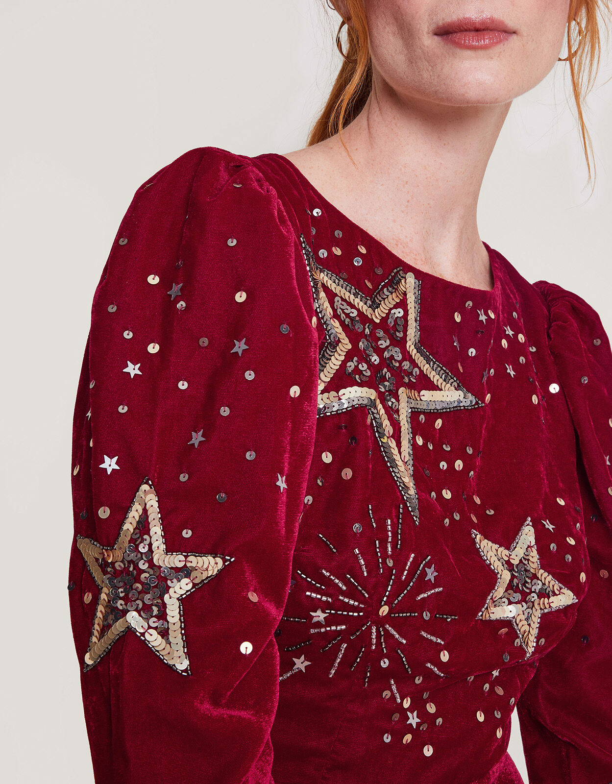 Monsoon red velvet deals dress