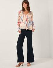 Sasha Floral Ruffle Blouse, Cream (CREAM), large