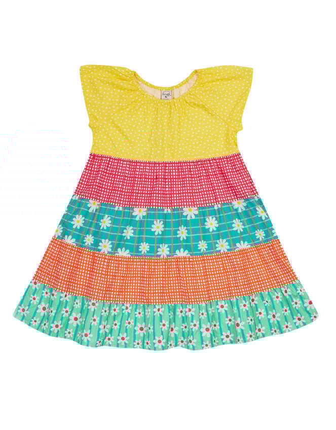 Frugi Dorothy Print Tiered Swing Dress, Multi (MULTI), large