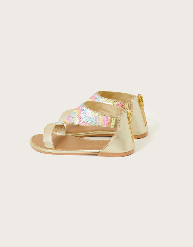 Pastel Sequin Rainbow Sandals, Multi (MULTI), large