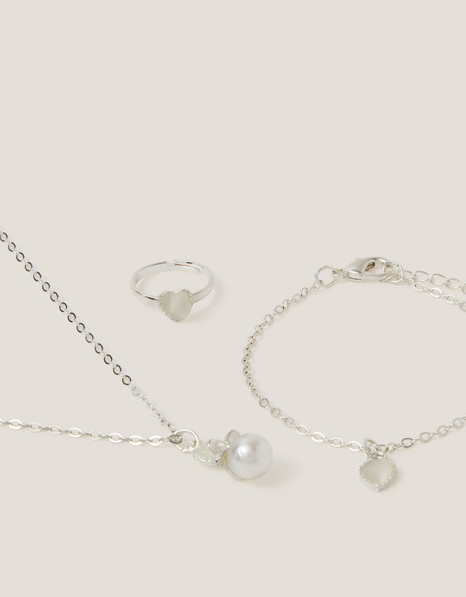 Pearl Heart Jewellery Set, , large