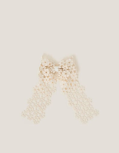 Daisy Lace Bow Hair Clip, , large