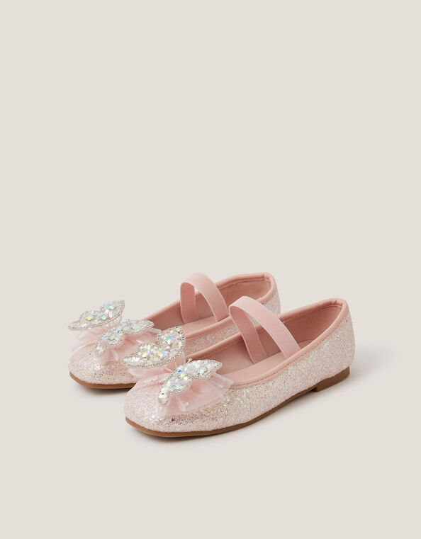 Sparkle Butterfly Ballet Flats, Pink (PINK), large