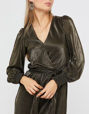 Lillian Plisse Jersey Jumpsuit, Gold (GOLD), large