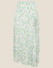 Ditsy Floral Ruched Skirt, Ivory (IVORY), large