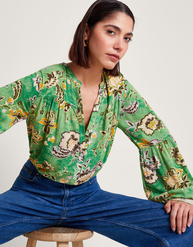 Juliet Floral Blouse Green