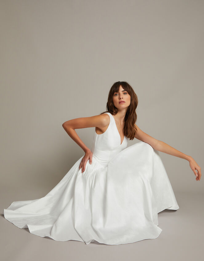 Colette Midi Wedding Dress, Ivory (IVORY), large