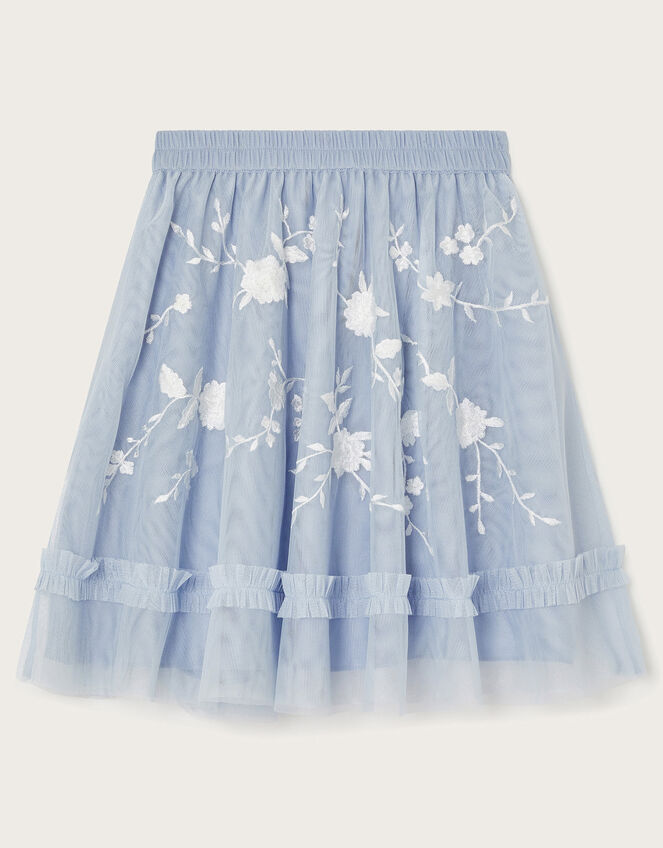 Andrea Embroidered Tulle Skirt, Blue (PALE BLUE), large