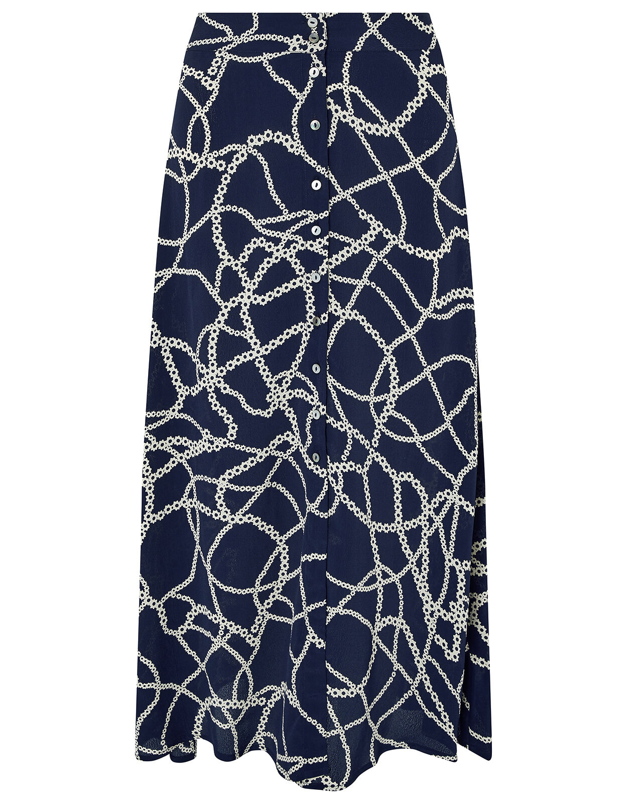 Daisy Chain Print Midi Skirt Blue Skirts Monsoon US