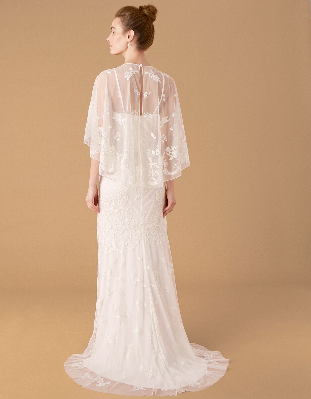 Christabel Cape Embroidered Bridal Dress Ivory Wedding Dresses Monsoon Global