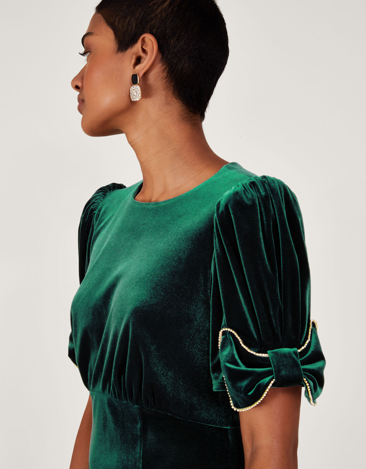 Monsoon green velvet deals dress