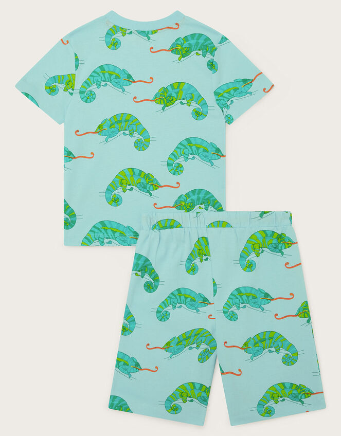 Chameleon Print Short Pyjama Set, Blue (BLUE), large