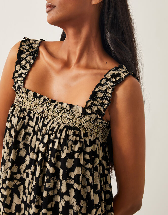 Ania Geometric Print Jumpsuit, Black (BLACK), large