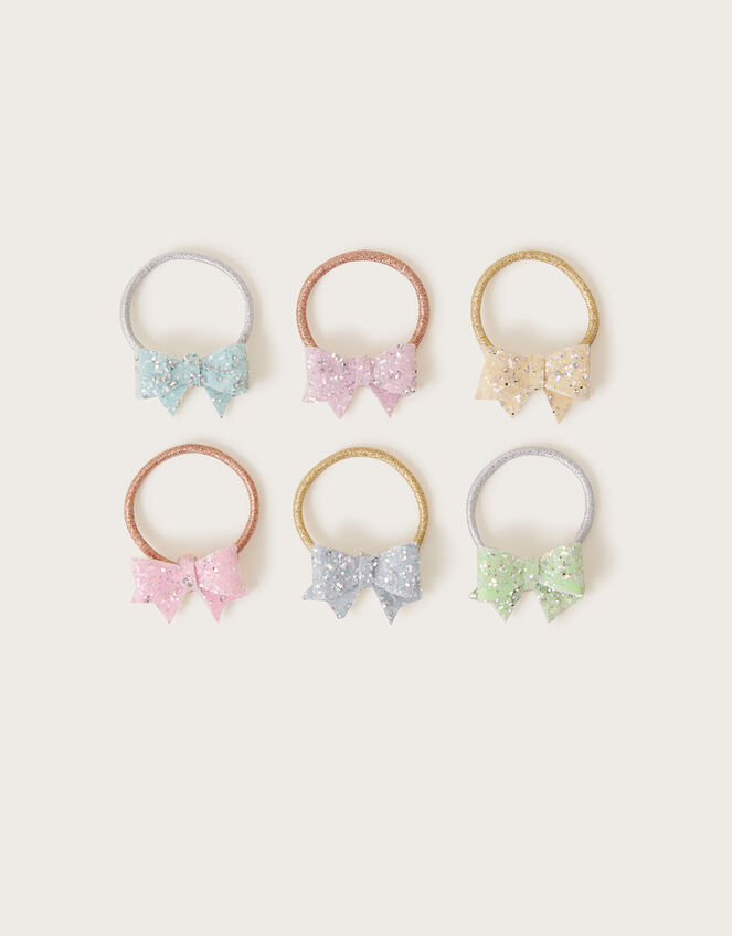 Sprinkle Glitter Bow Hairbands 6 Pack, , large