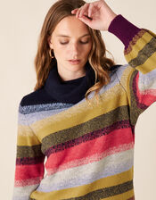 Brushed Stripe Knit Jumper, Multi (MULTI), large