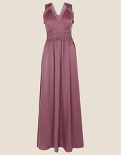 Katherine Satin Maxi Dress, Pink (ROSE), large