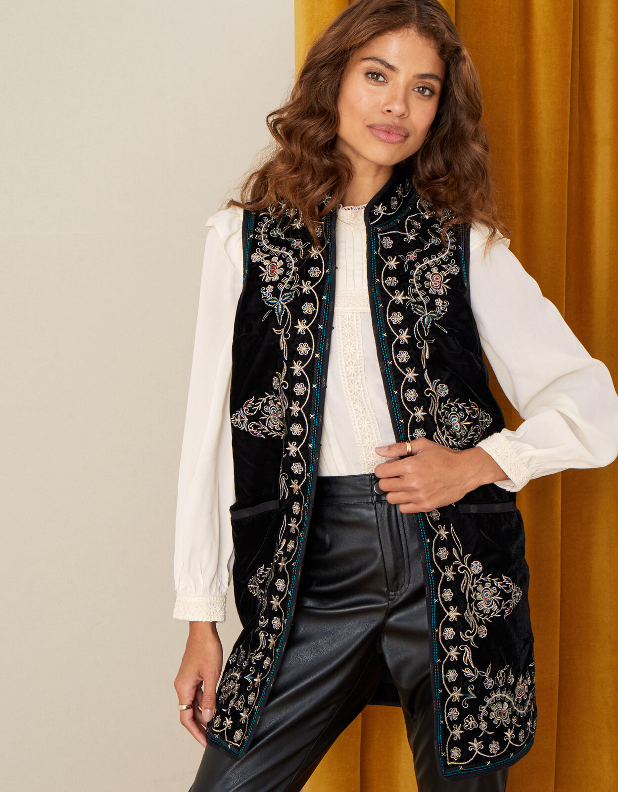 Black velvet waistcoat womens deals