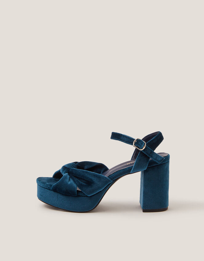 Nola Velvet Platform Heels, Teal (TEAL), large