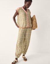 Elma Sleeveless Print Top, Green (KHAKI), large