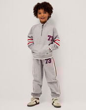 Half Zip Sweatshirt & Joggers Set , Grey (GREY), large