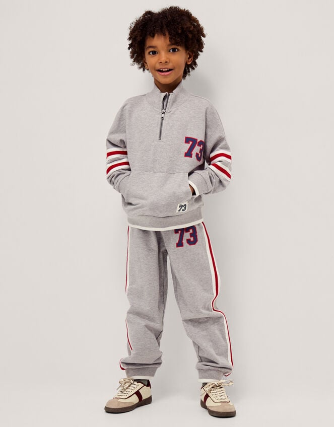 Half Zip Sweatshirt & Joggers Set , Grey (GREY), large