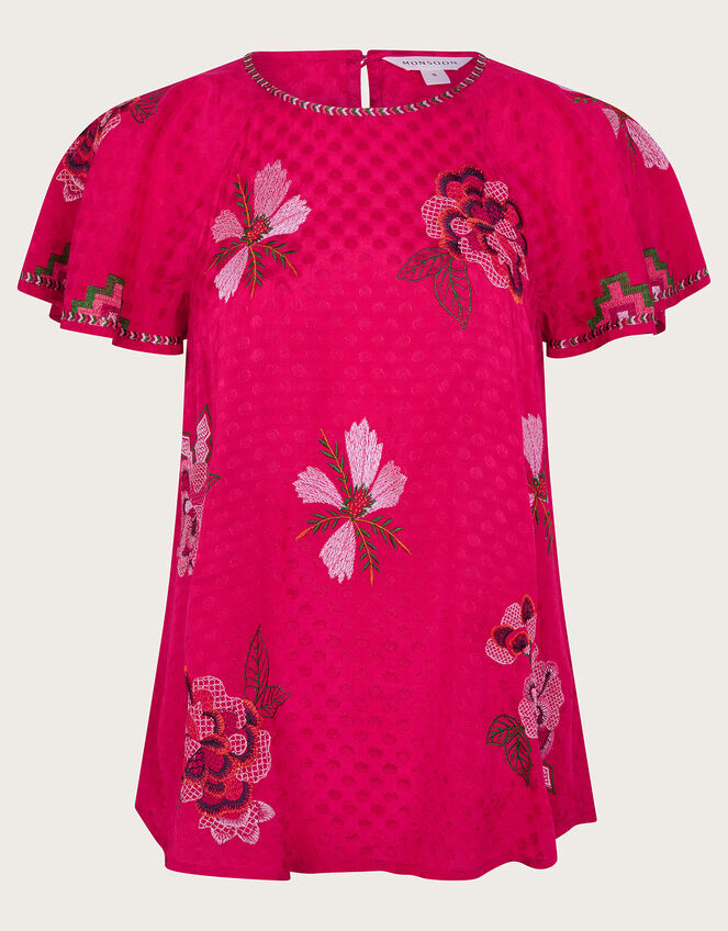 Everly Embroidered Blouse, Pink (PINK), large