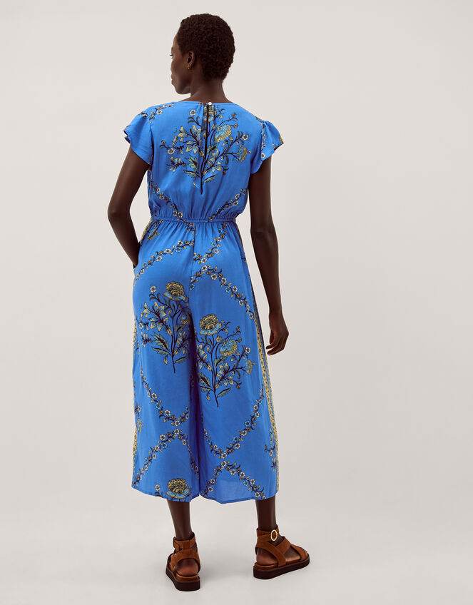 Amiee Floral Culotte Jumpsuit, Blue (BLUE), large