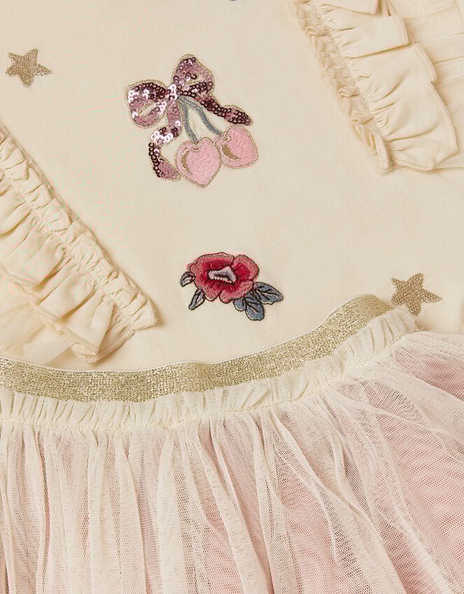 Ruffle Top & Embellished Skirt Set, Ivory (IVORY), large