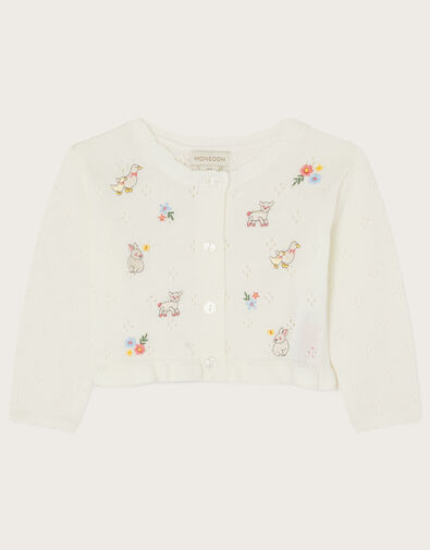 Newborn Farm Animals Cardigan Ivory, Ivory (IVORY), large