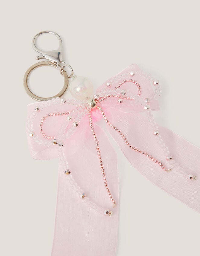 Bead & Ribbon Bow Bag Charm, , large