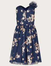 Loralie Foil Print Dress, Blue (NAVY), large