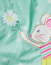 Baby Applique Daisy Mouse Romper , Green (GREEN), large