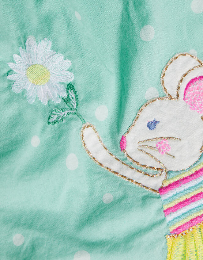 Baby Applique Daisy Mouse Romper , Green (GREEN), large