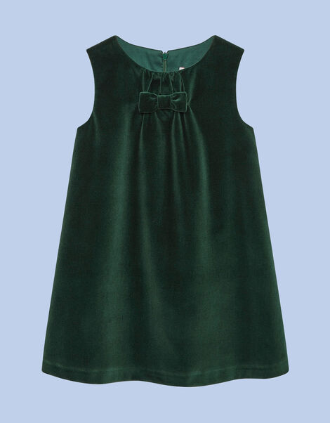 Trotters Emerald Velvet Pinafore Dress Green, Green (GREEN), large