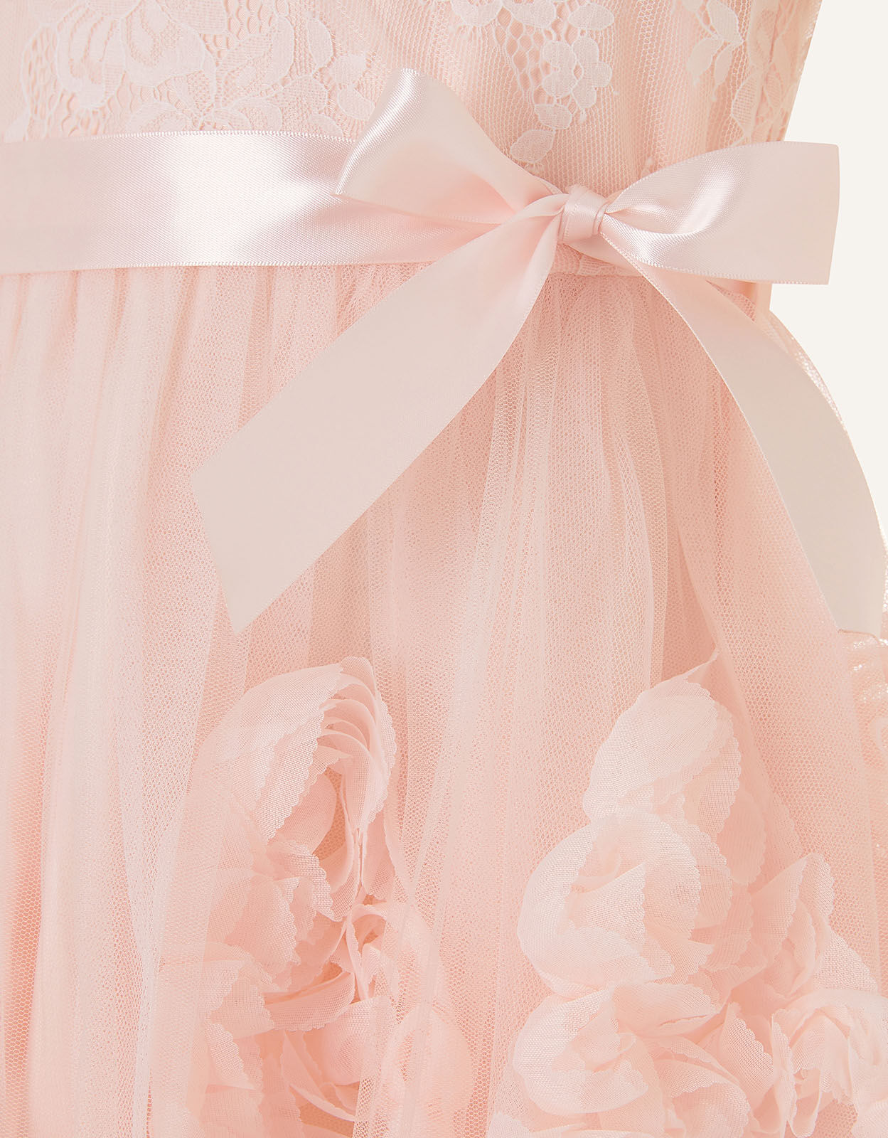 Rosette Lace Dress Pink