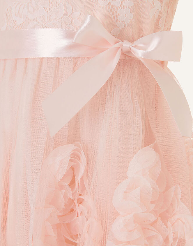 Rosette Lace Dress, Pink (PALE PINK), large