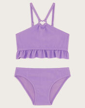 Frilly Seersucker Bikini Set, Purple (LILAC), large
